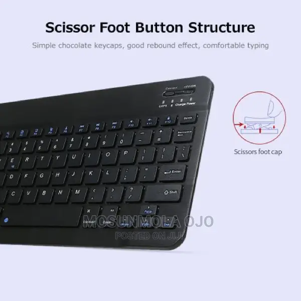 10" BT Rechargeable Mini Keyboard Mouse Combo 78 Keys -black