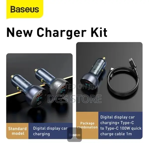 Baseus Dual Quick Charger Usb+Type C 65w Digital Display Pps