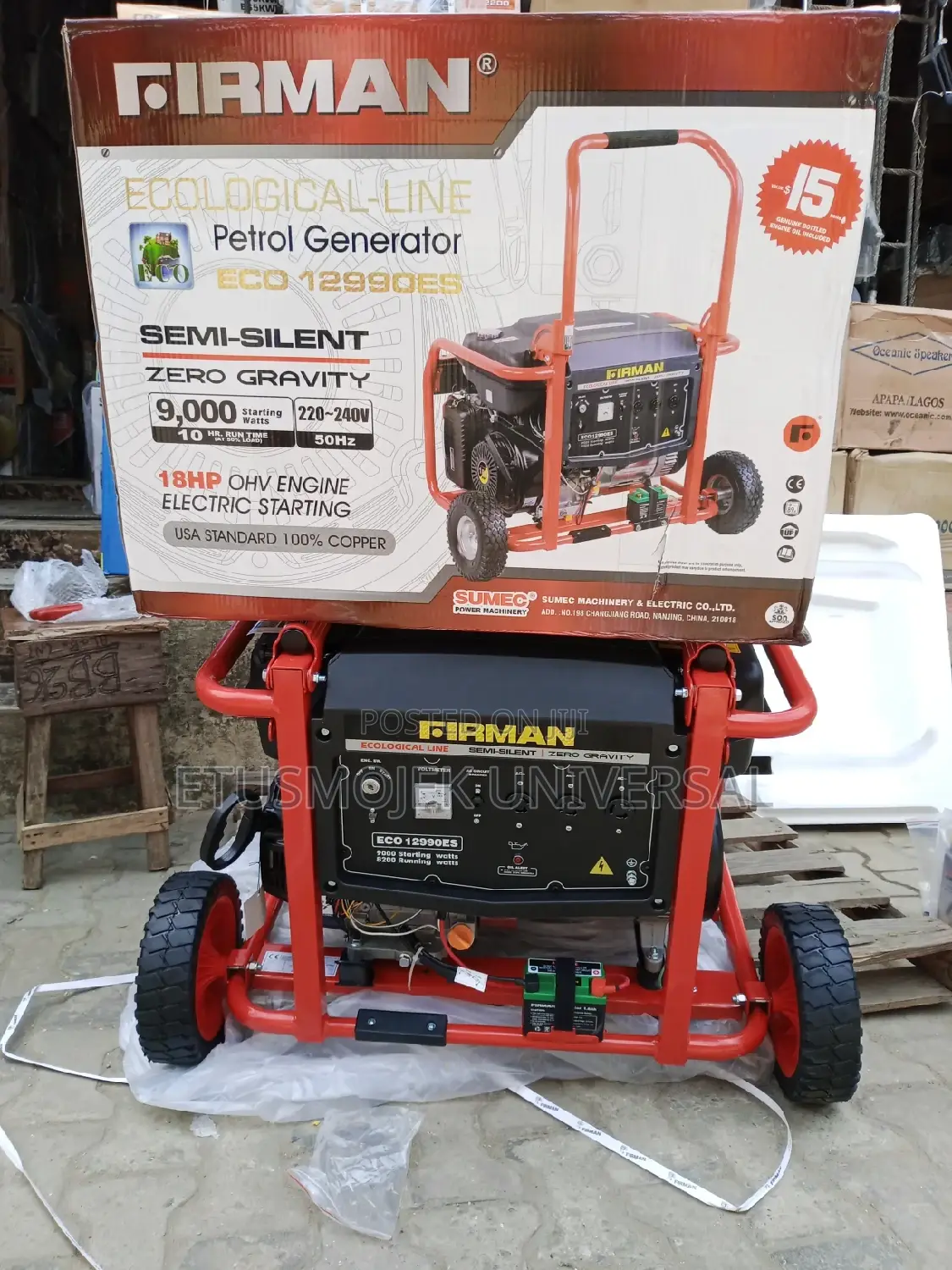 Firman Eco12990es (9kva) Key Starting Gasoline Generator.