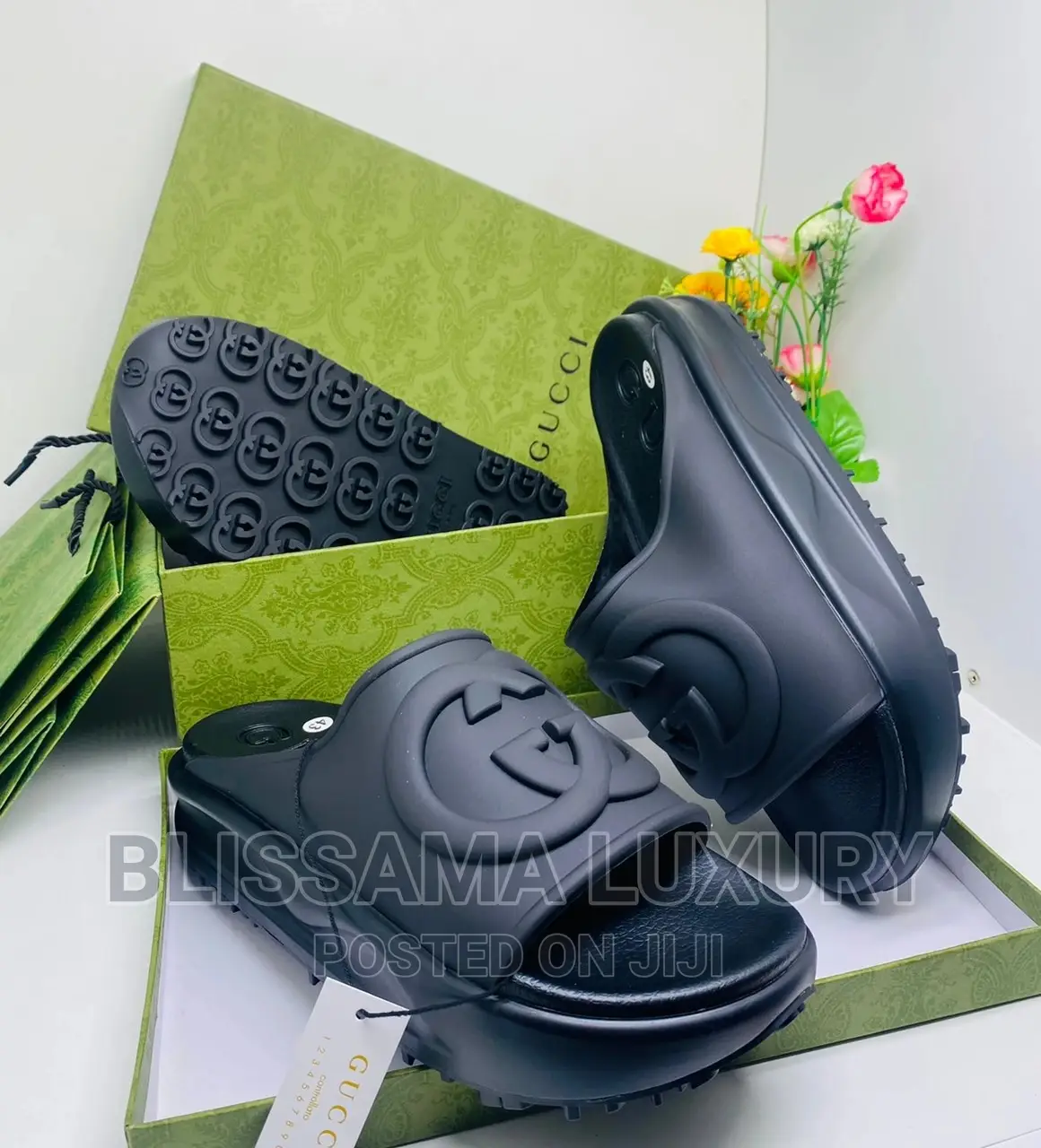 Quality Gucci Rubber Double Sole Slide/Sandals