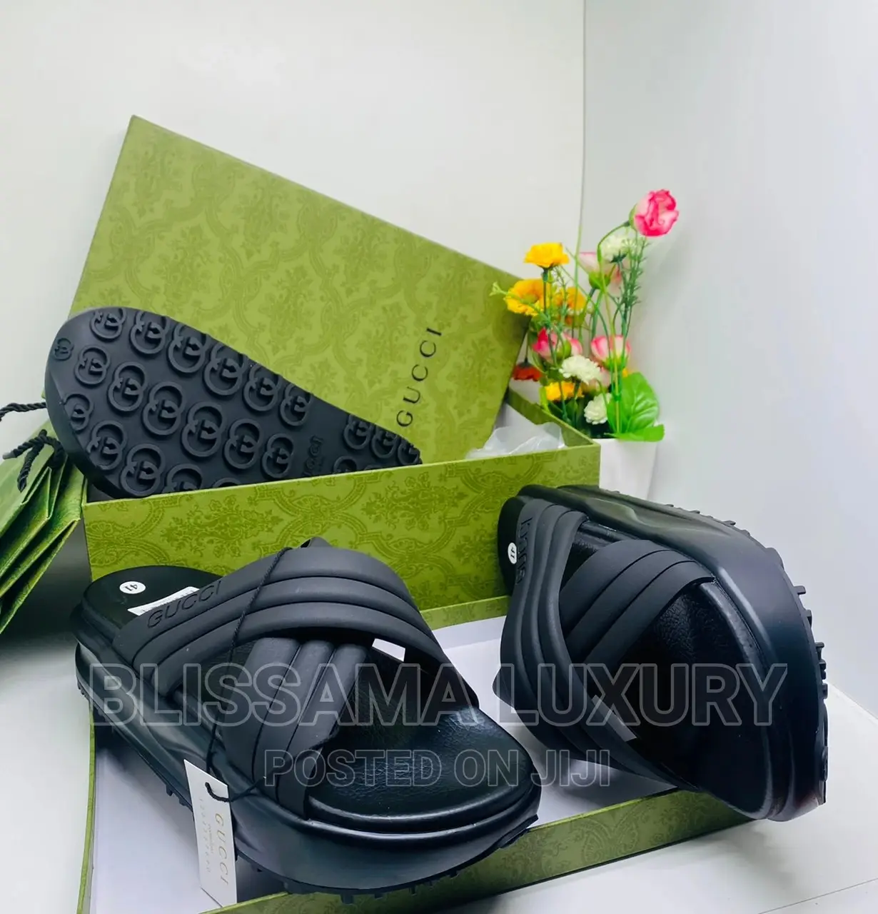 Quality Gucci Rubber Double Sole Slide/Sandals
