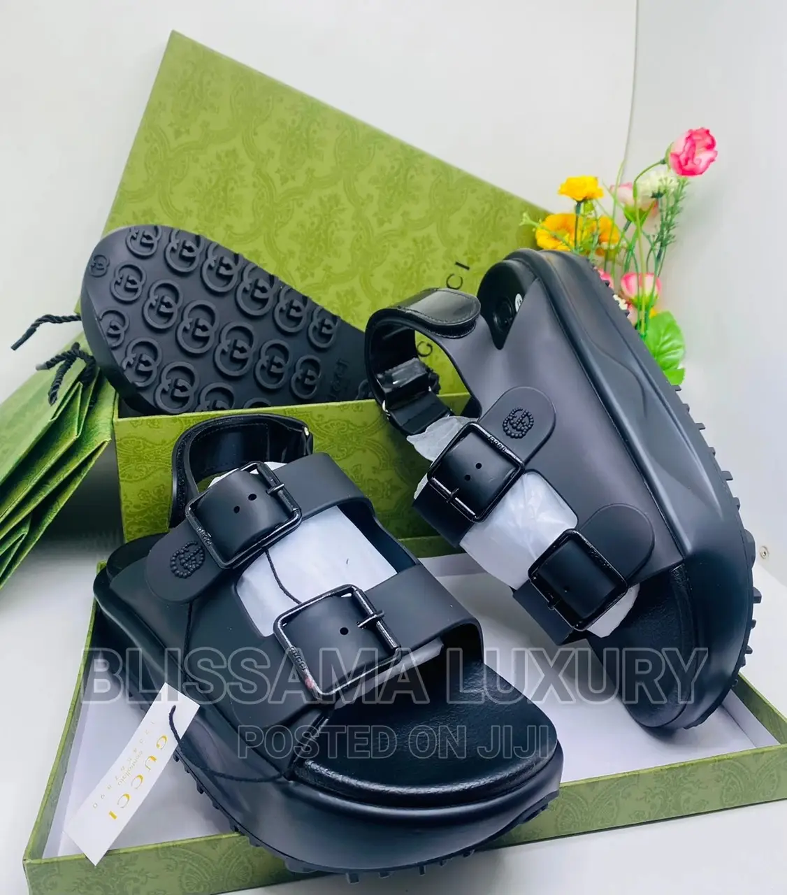 Quality Gucci Rubber Double Sole Slide/Sandals