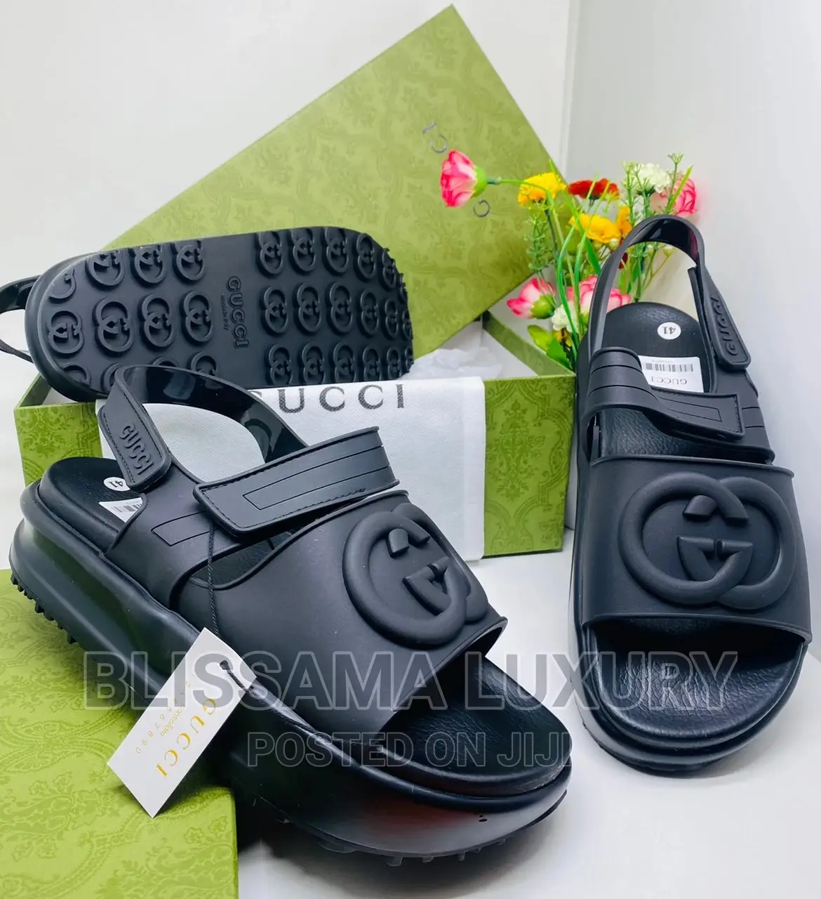 Quality Gucci Rubber Double Sole Slide/Sandals