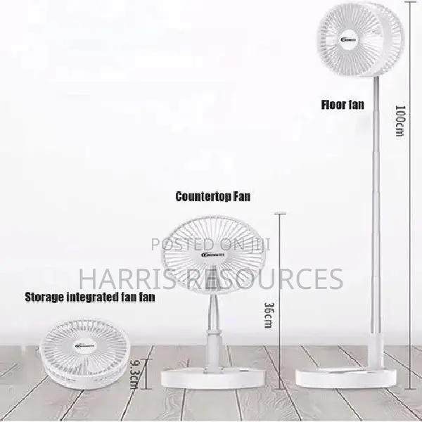 Lontor Rechargeable Standing Fan Folding Telescopic,White