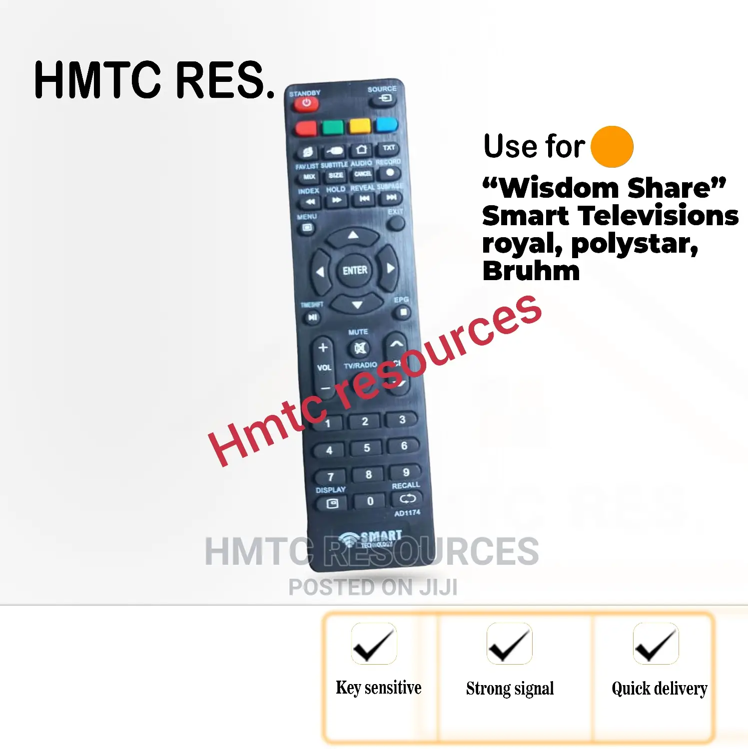 Universal Remote Control for Royal,Bruhm, Polystar Tv's