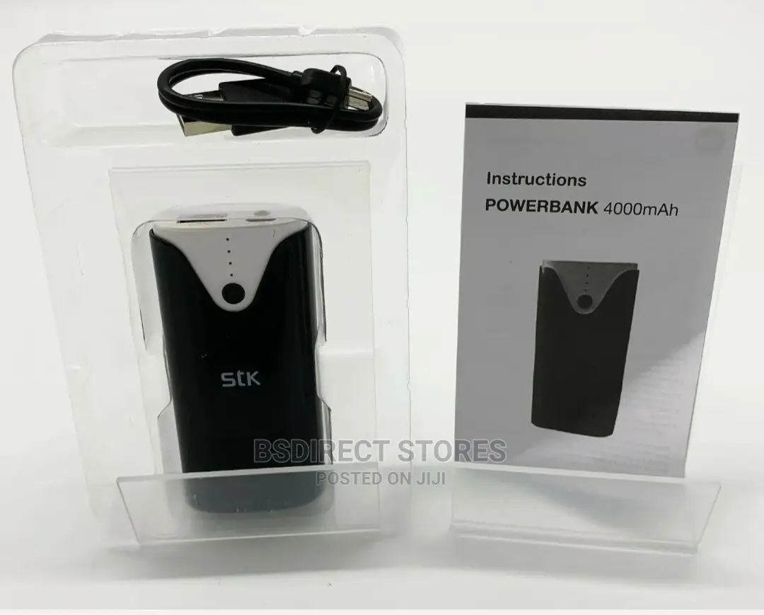 STK Power Bank 4000mah Black With in Built Flash Light