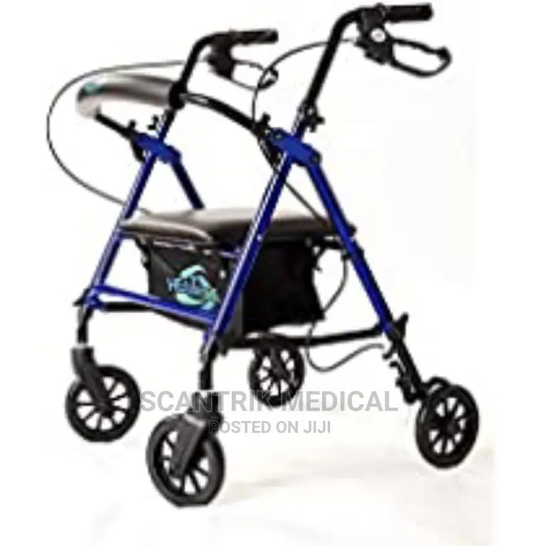 Portable Wheel Walker and Rest Seat for Elderly