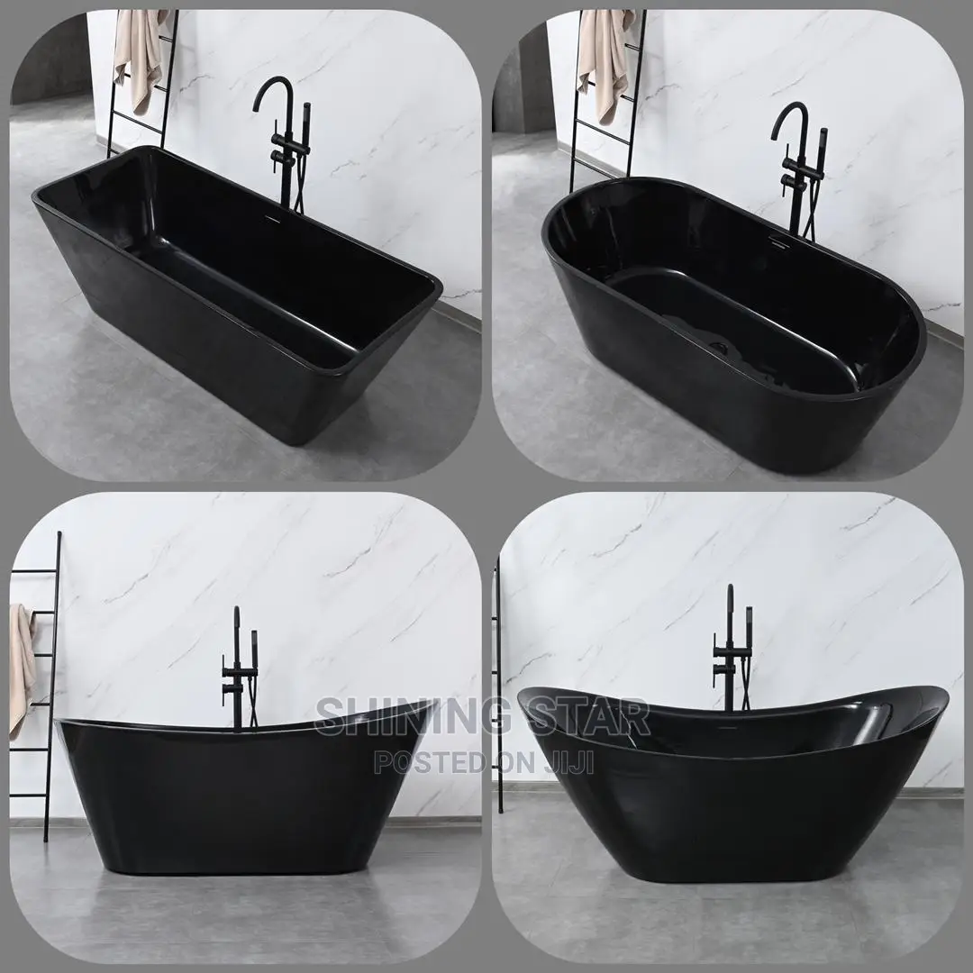 Black Acrylic Bath Tubs With Fountain Tap