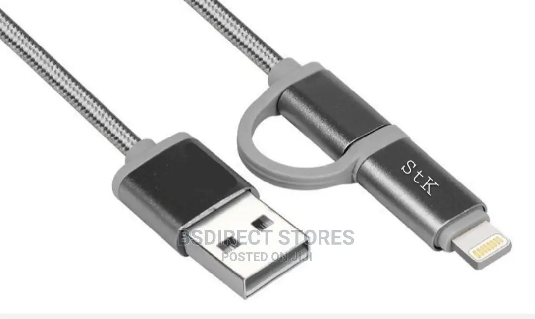 STK Binary 2in1 iPhone and Android Charging Cable USB 2M
