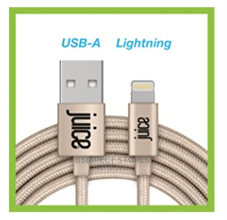 Juice XL Lightning Charge Sync Cable iPhone 2m Gold Braided