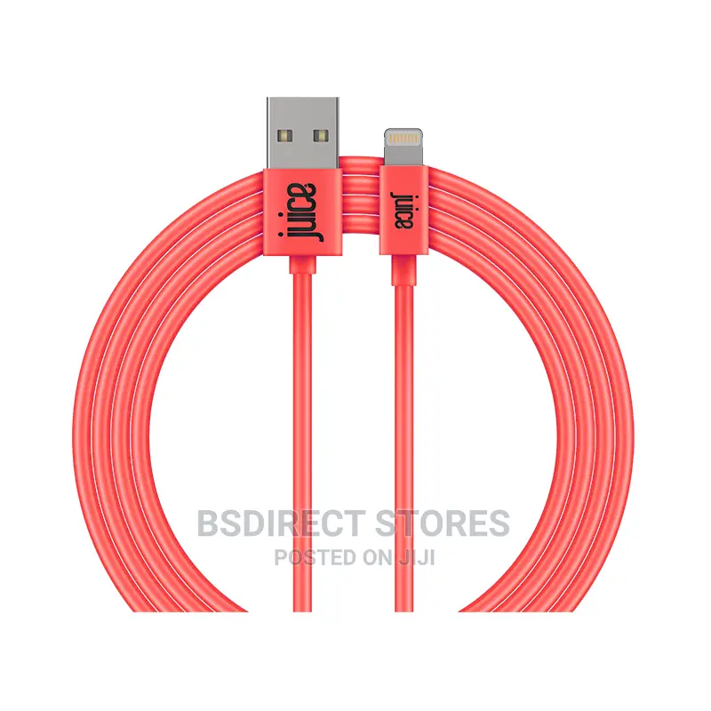 Juice USB to Lightning 2m Charging Cable - Coral