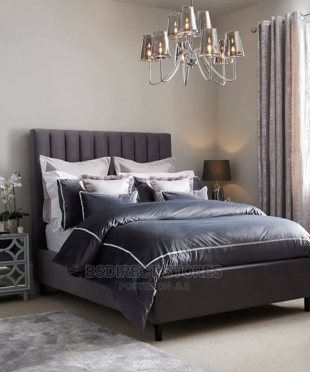 Dunelm Arianna Velvet Grey Duvet Cover and 2 Pillowcase Set