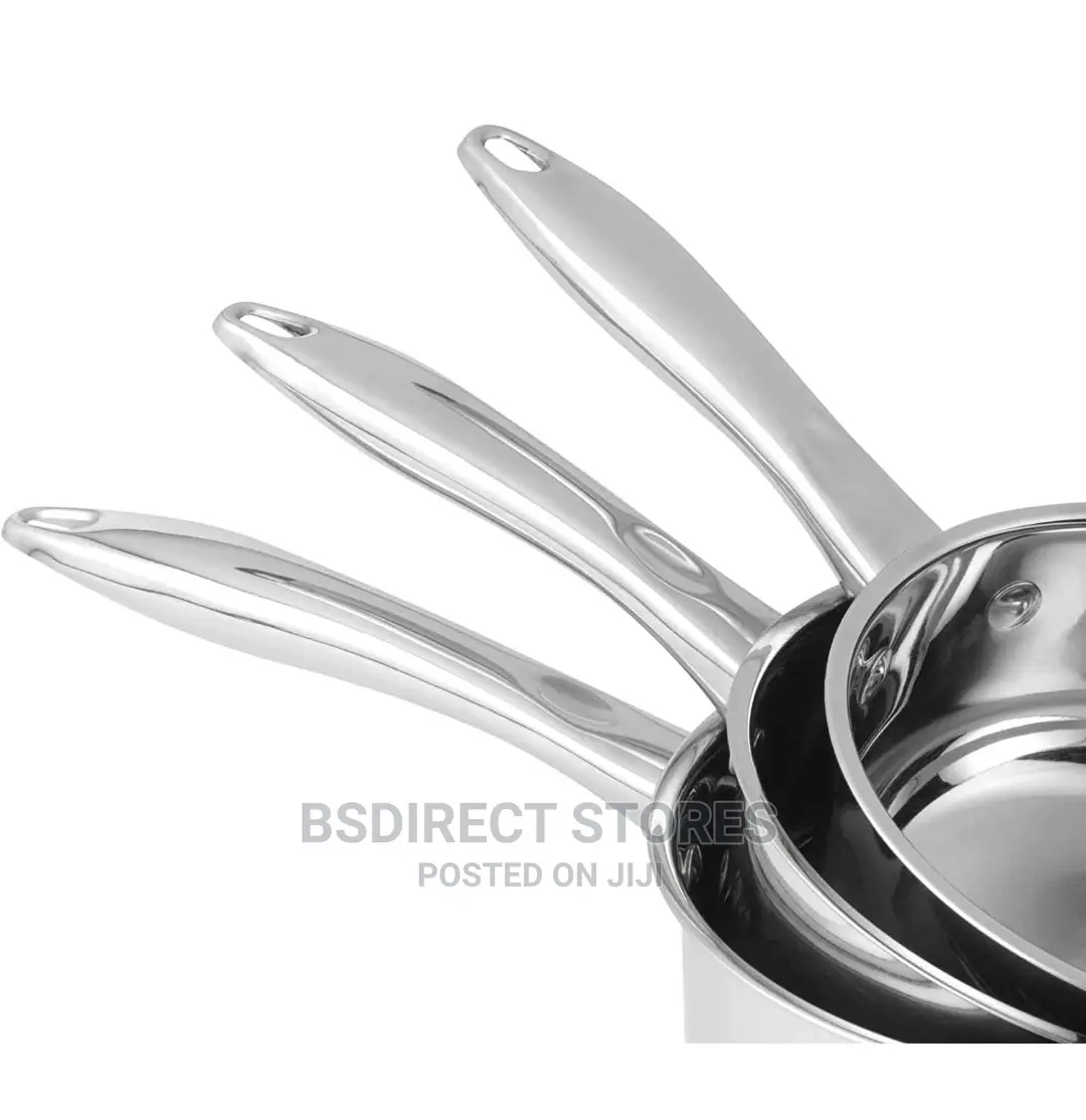 Russell Hobbs 3 Piece Easy Strain Saucepans With Lip Lids