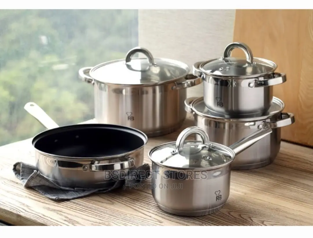 Renberg Alexander Jumbo Cookware Set With Lid Silver, 12 Pcs
