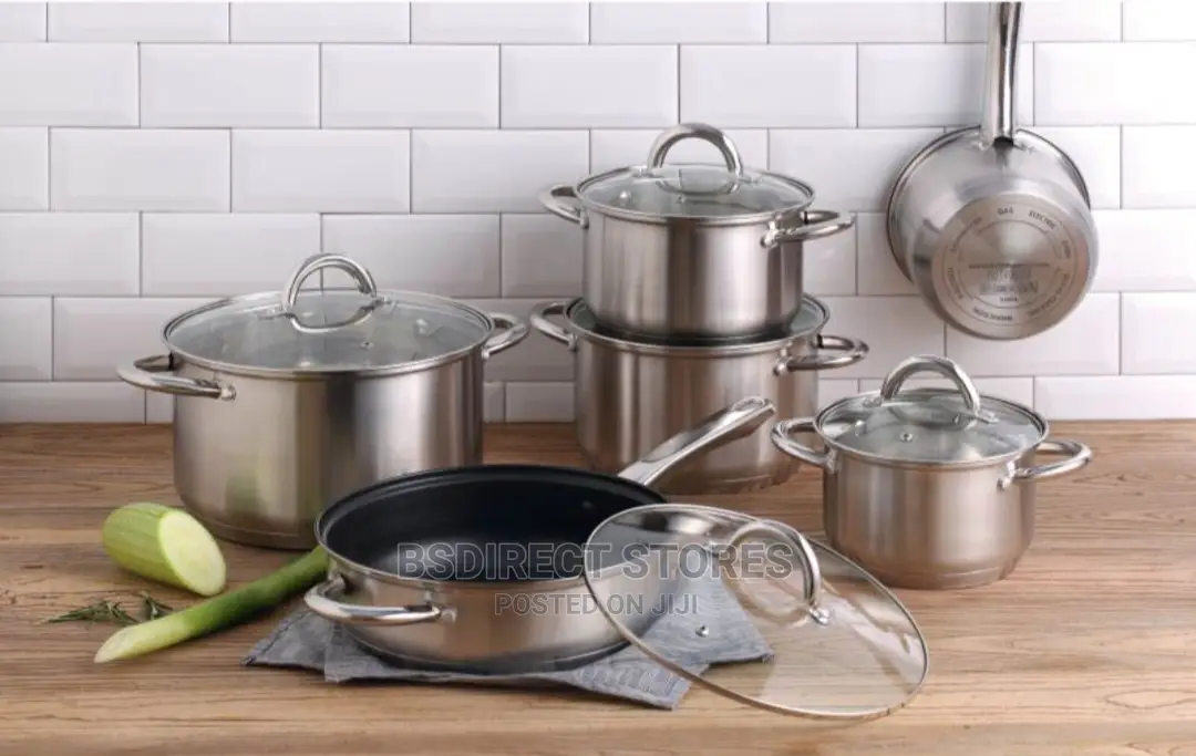 Renberg Alexander Jumbo Cookware Set With Lid Silver, 12 Pcs