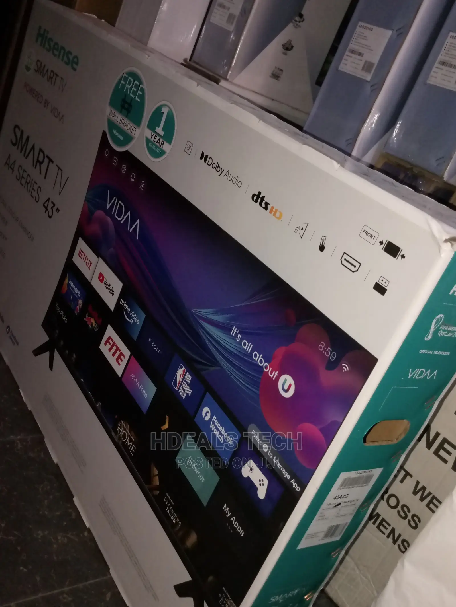New 43" Hisense Smart TV, A4 Series.
