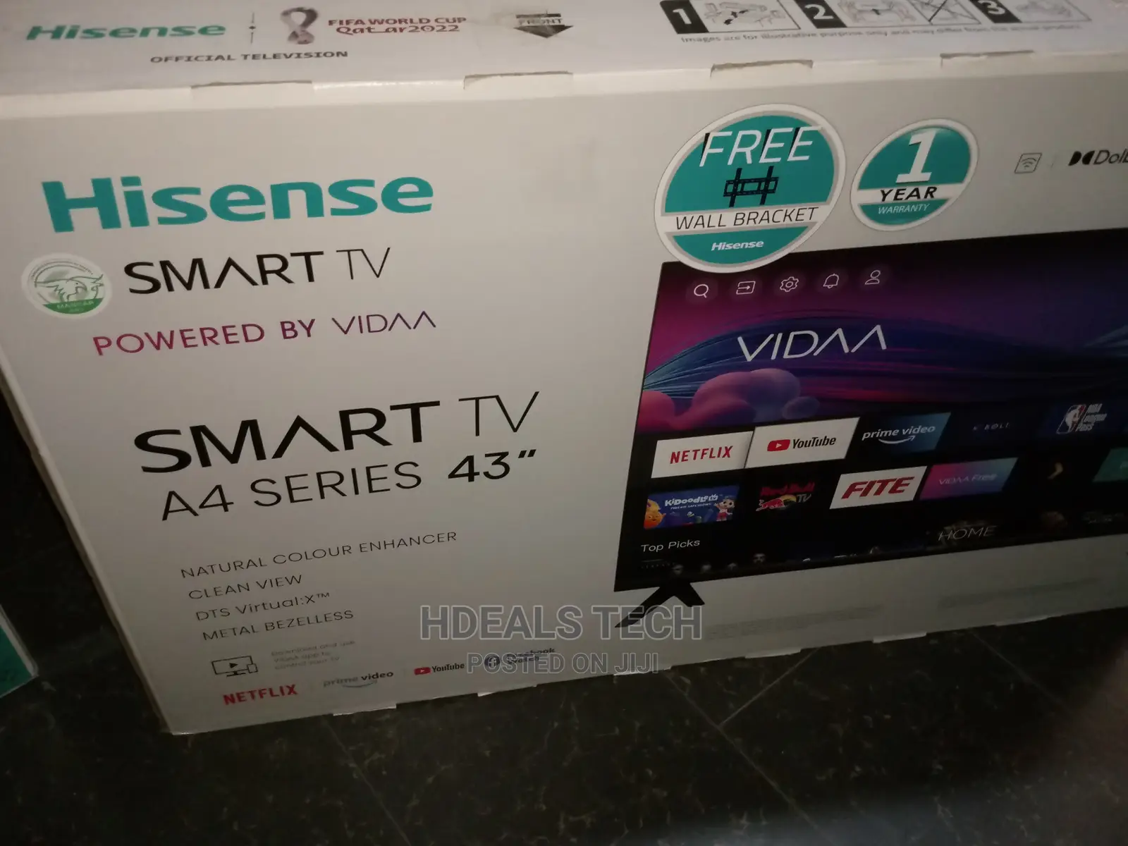 Original 43" Hisense Smart TV, A4 Series.