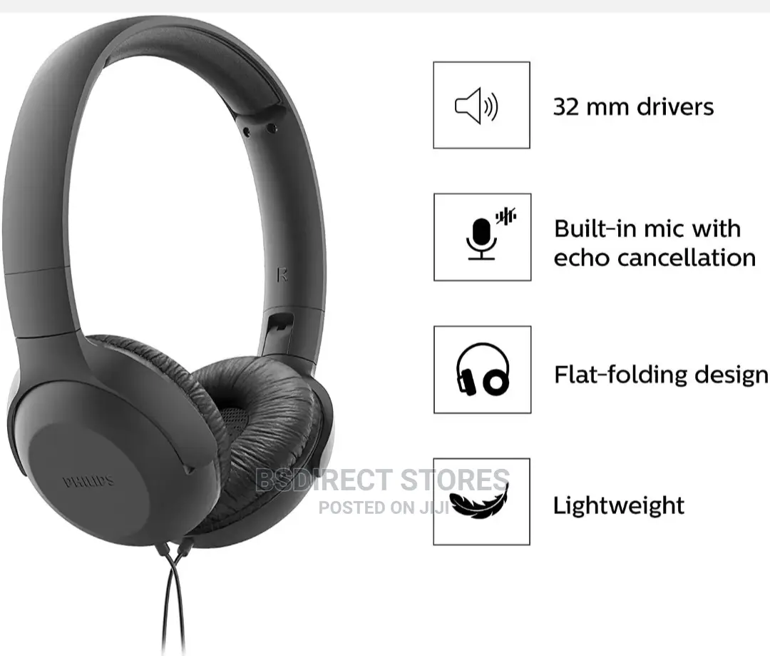Philips Wired Headphones Lightweight. Mic Echo Cancellation