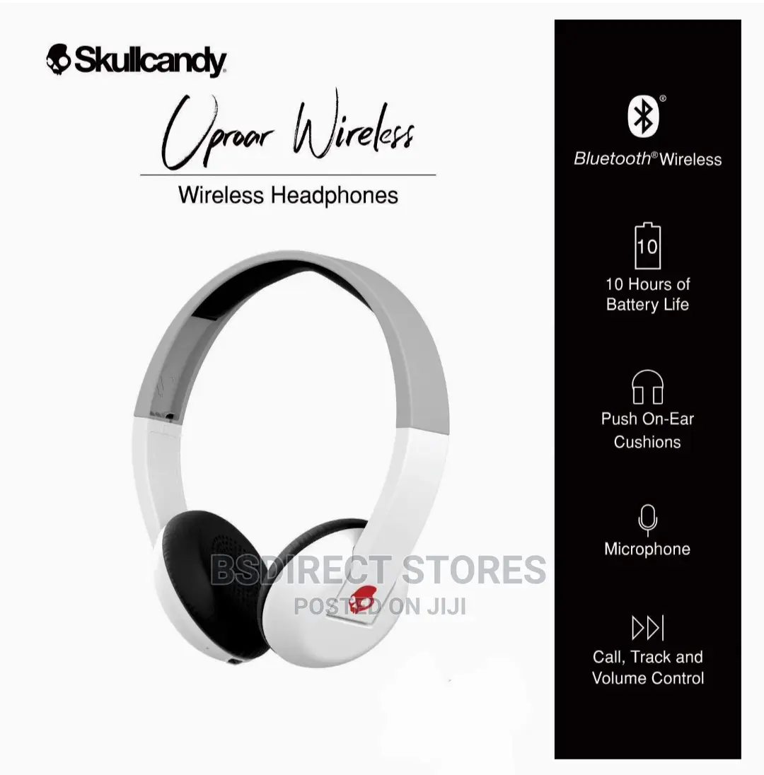 Skullcandy Uproar Wireless on-Ear Headphone With Mic (White)