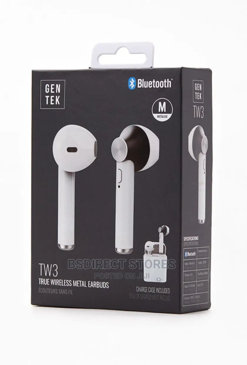 GENTEK TW3 True Wireless Metal Earbuds With Charging Case