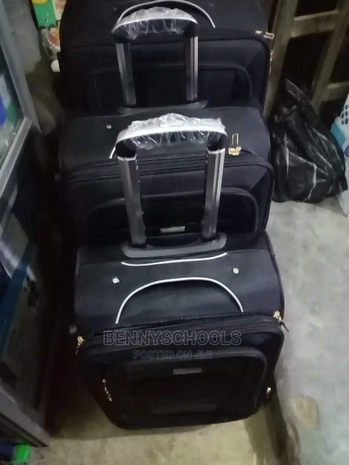 Set of 3 Black Swiss Polo Traveling Luggage Boxes