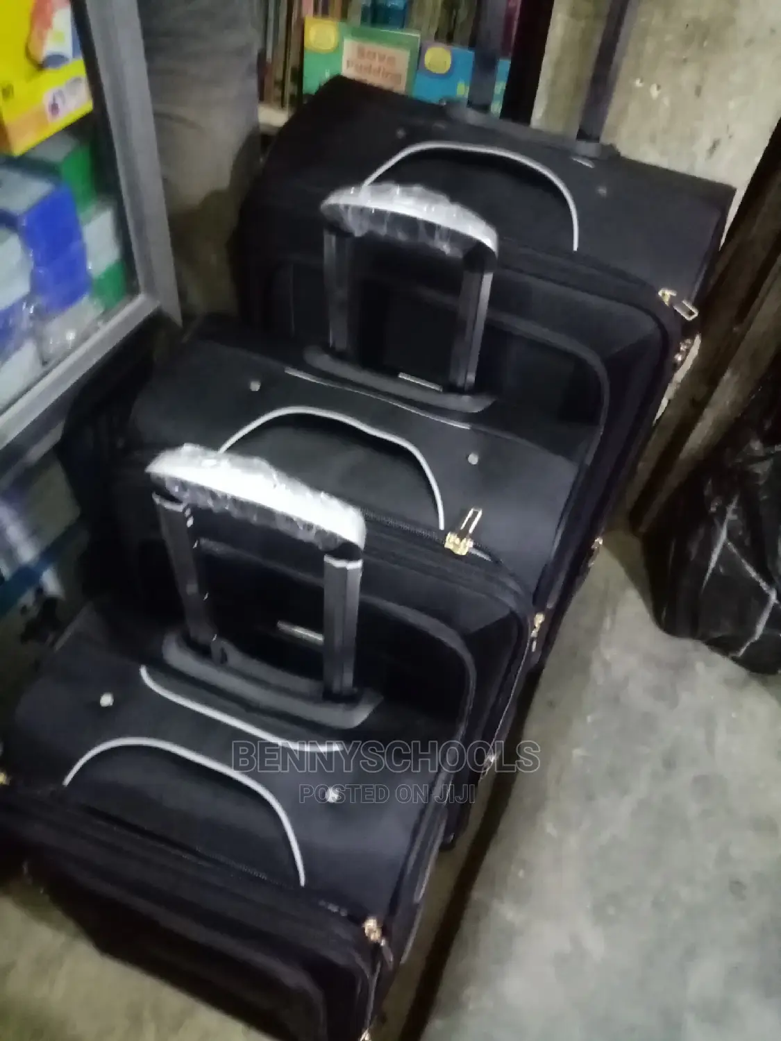 Set of 3 Black Swiss Polo Traveling Luggage Boxes