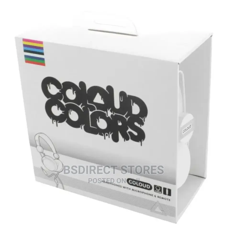 Coloud Colors White Headphones on-Ear. Inline Mic Remote