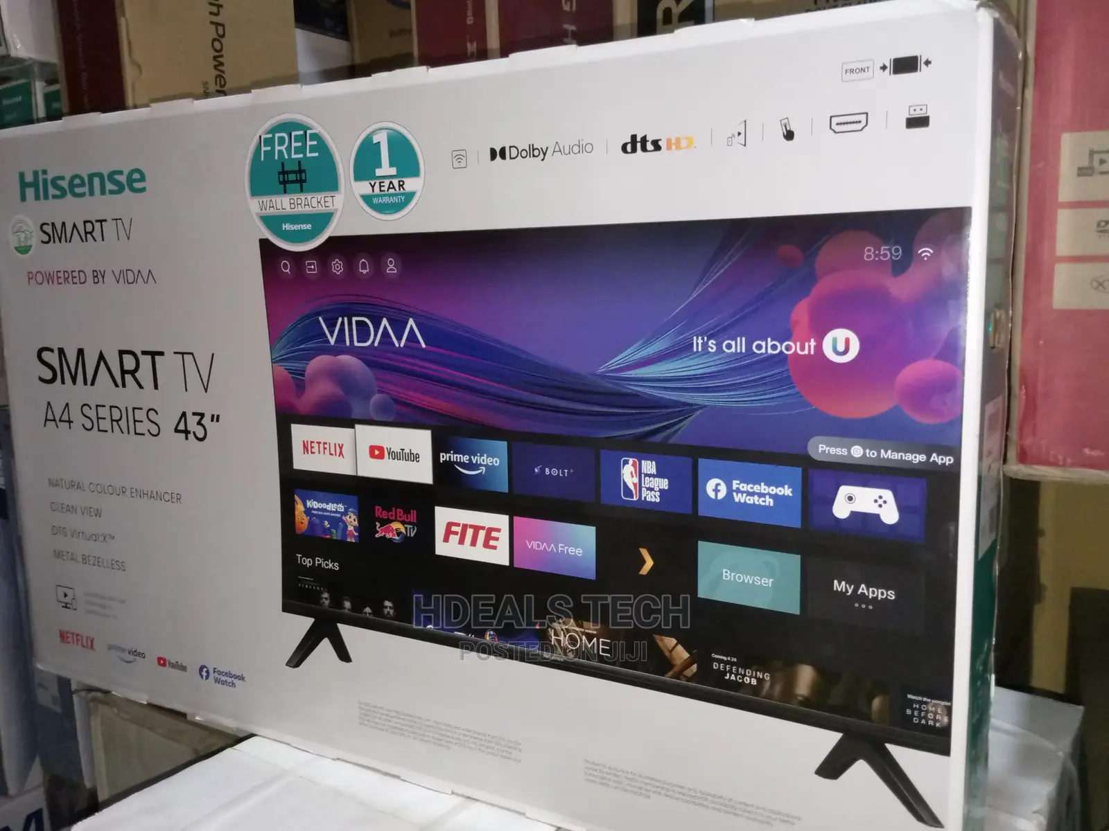 43" Hisense Android Smart TV, A4 Series.
