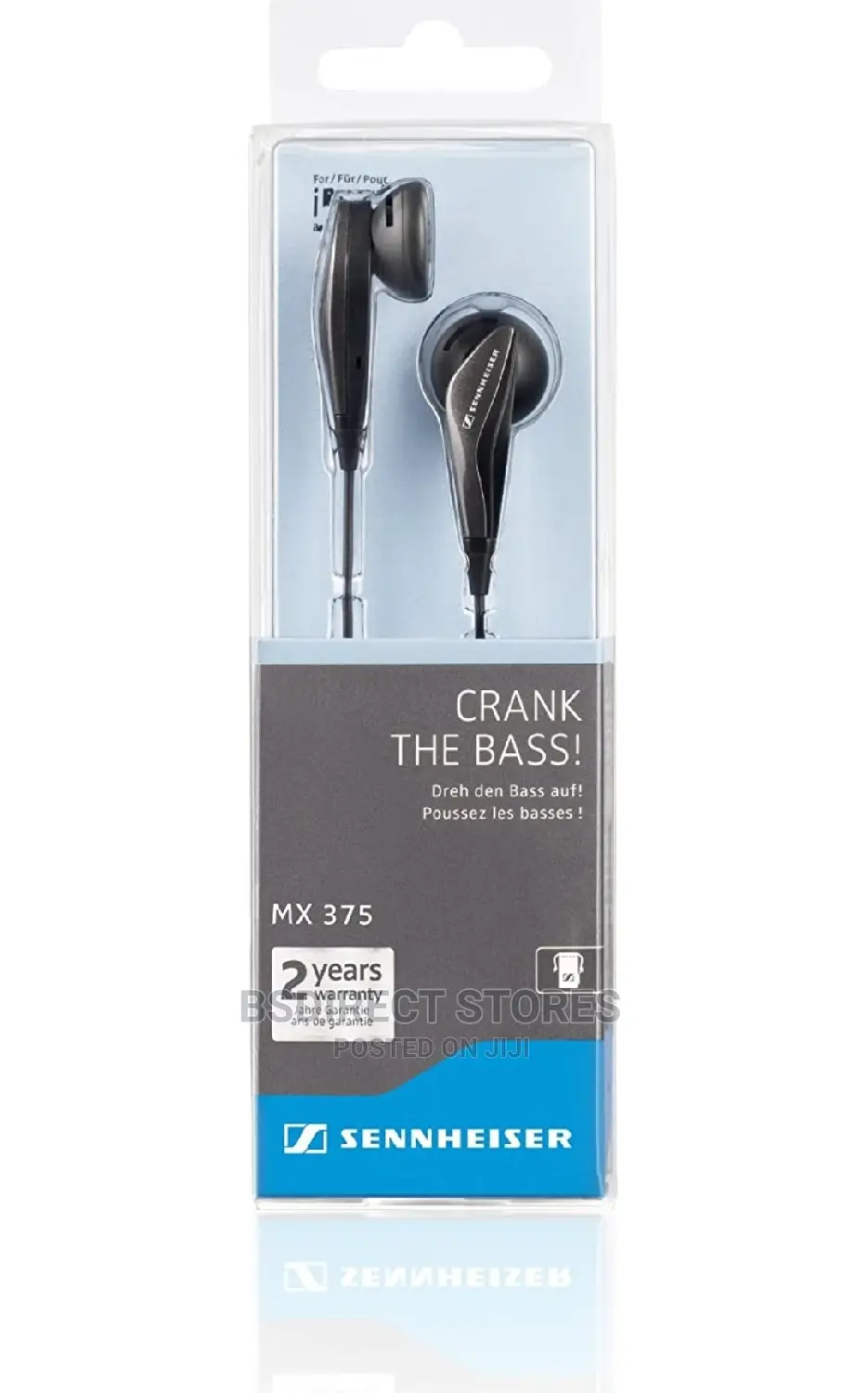 Sennheiser MX 375 in-Ear Noise Cancelling Headphones -Black