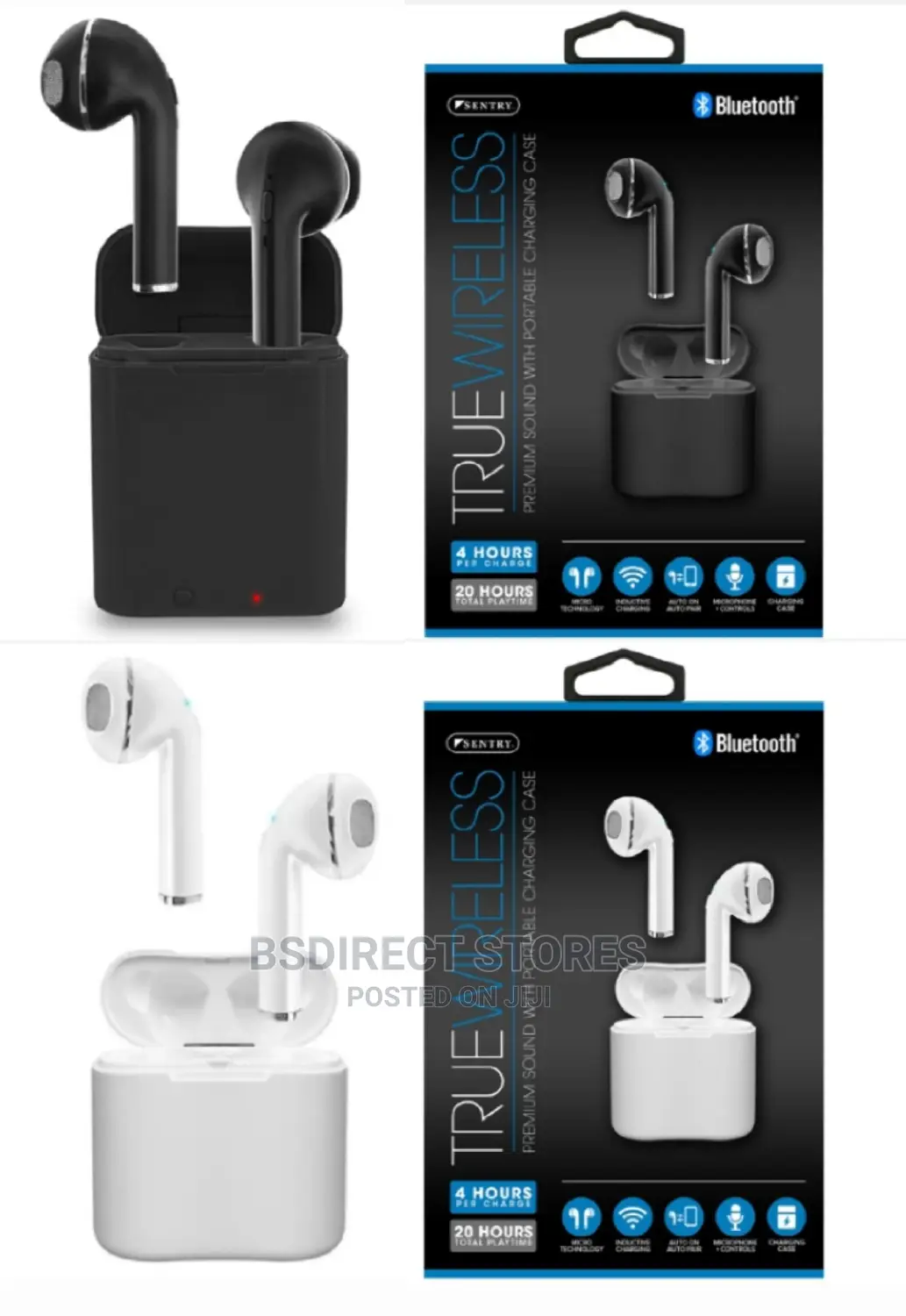 Sentry True Wireless Bluetooth Earbuds With Case