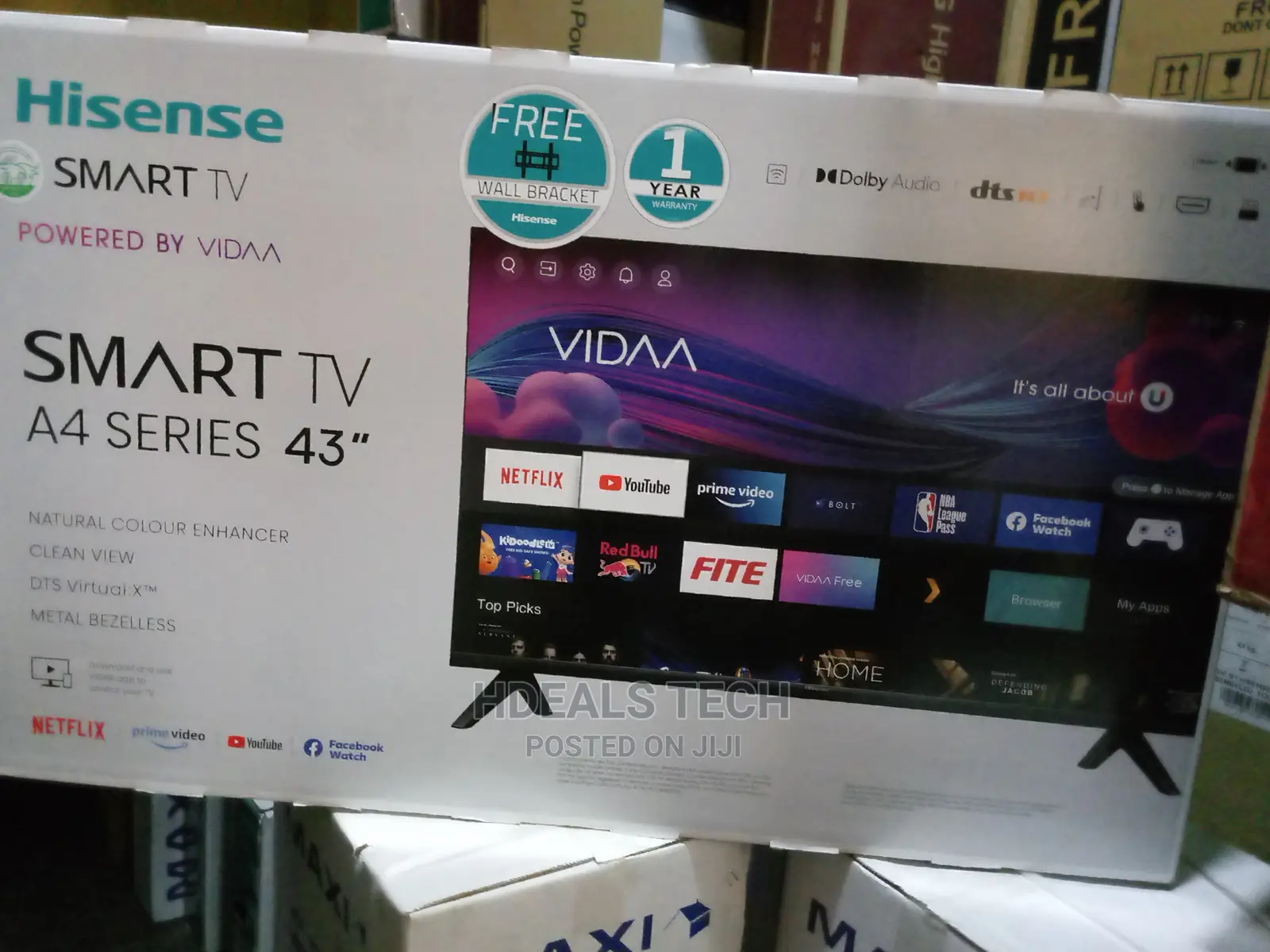 Latest 43" Hisense Android Smart TV, A4 Series.
