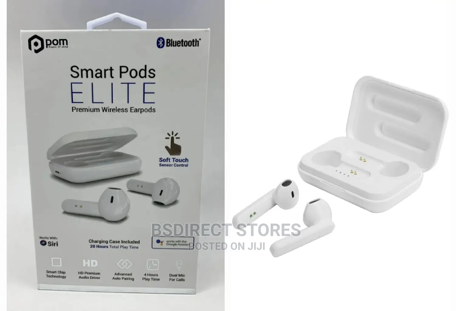 Pom Smart Pods + Bluetooth True Wireless Stereo Earphones