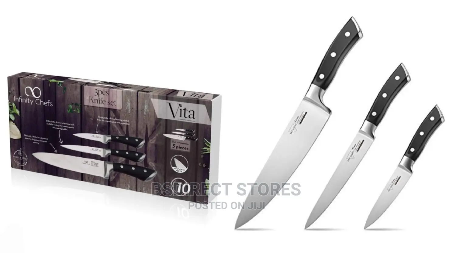 Bergner Infinity Vita 3-Piece Knife Professional Knife Set