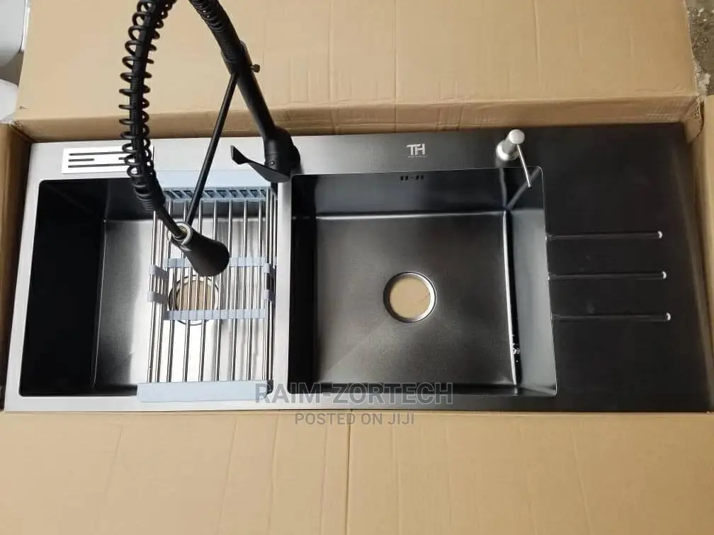 Hand Made Black Stainless Steel Sink Wit Mixer Tap