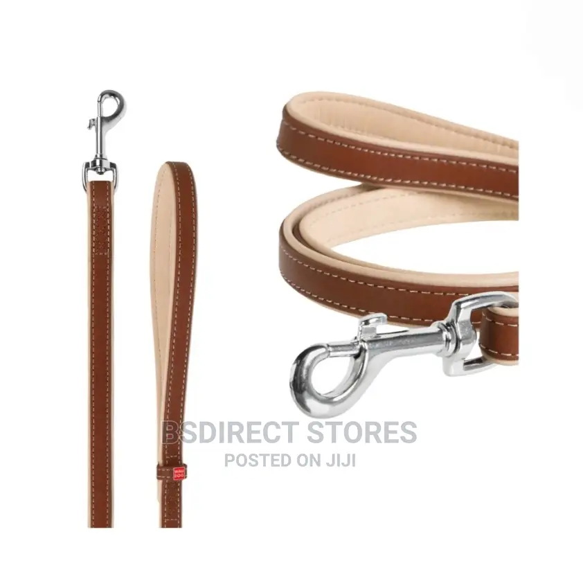 CC Collar Soft Leather Lead, Brown (W-18mm, L-122cm) Medium