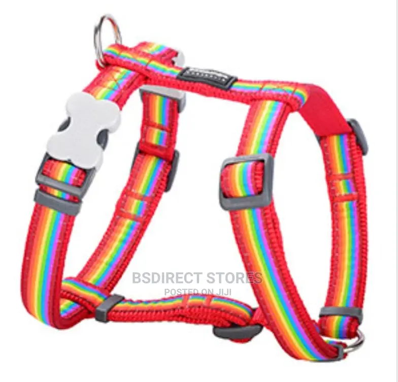 Red Dingo Adjustable Dog Harness - Rainbow Red. S - L