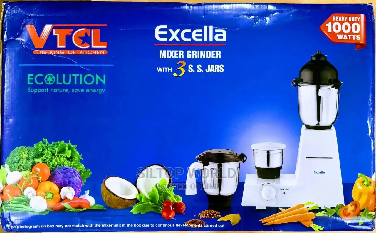 VTCL Excella Mixer Grinder With 3 Jars 1000watts Heavy Duty