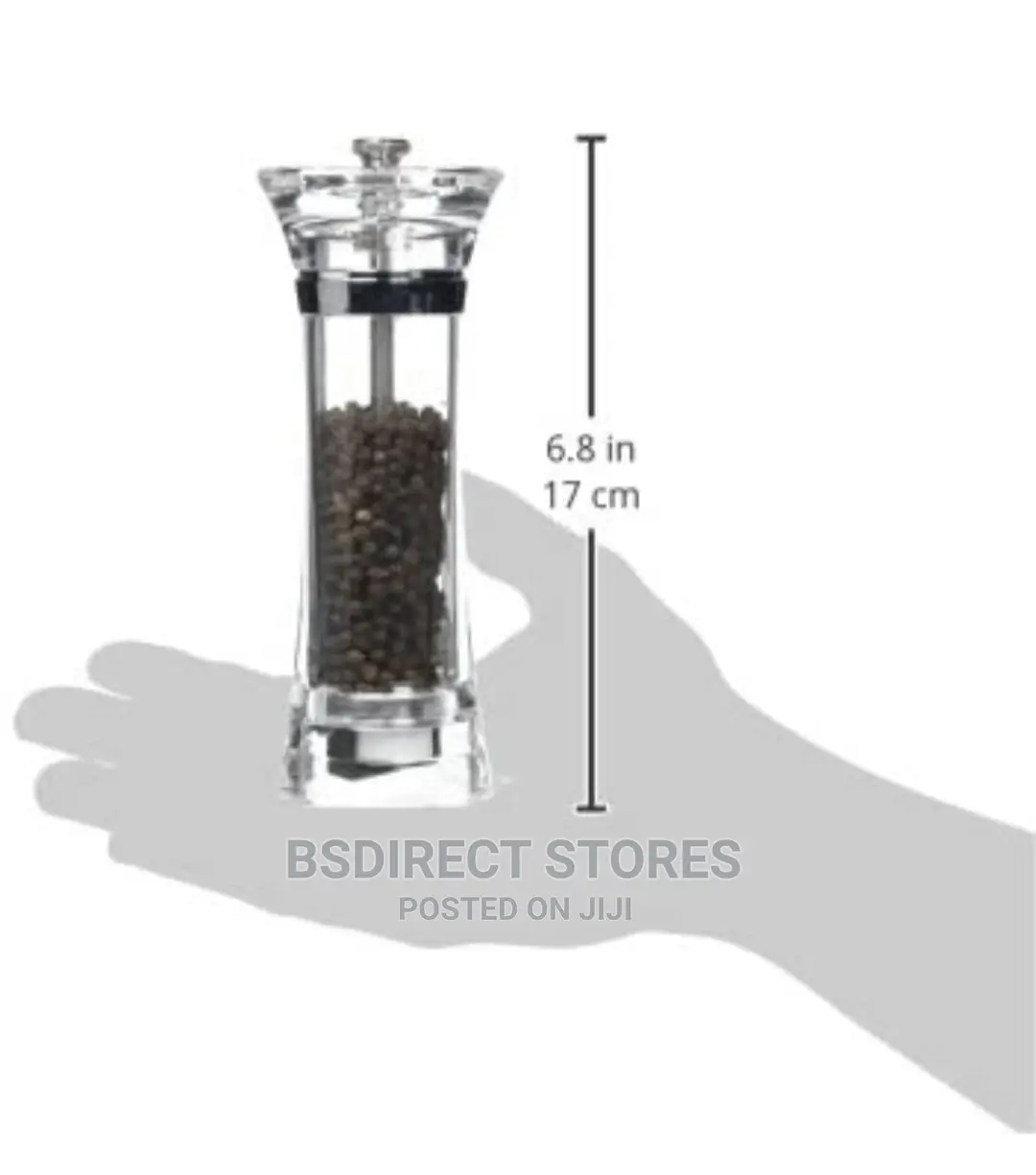 T and G Classic Toronto Clear Acrylic Pepper Mill, 17 Cm