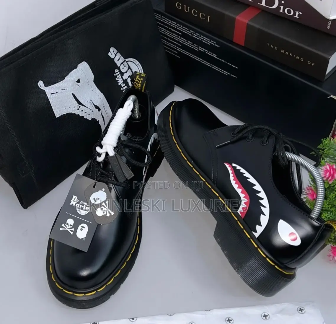 A Bathing Ape X Dr Martens 1461 X Mastermind Black Shoe