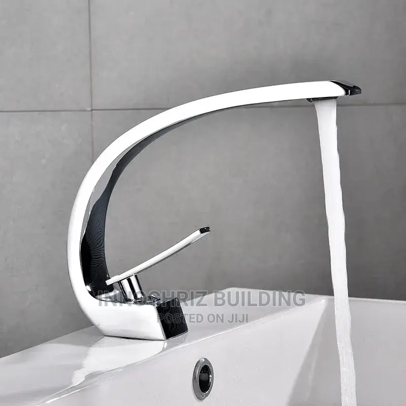 Stainless Chrome Curve Basin Mixer