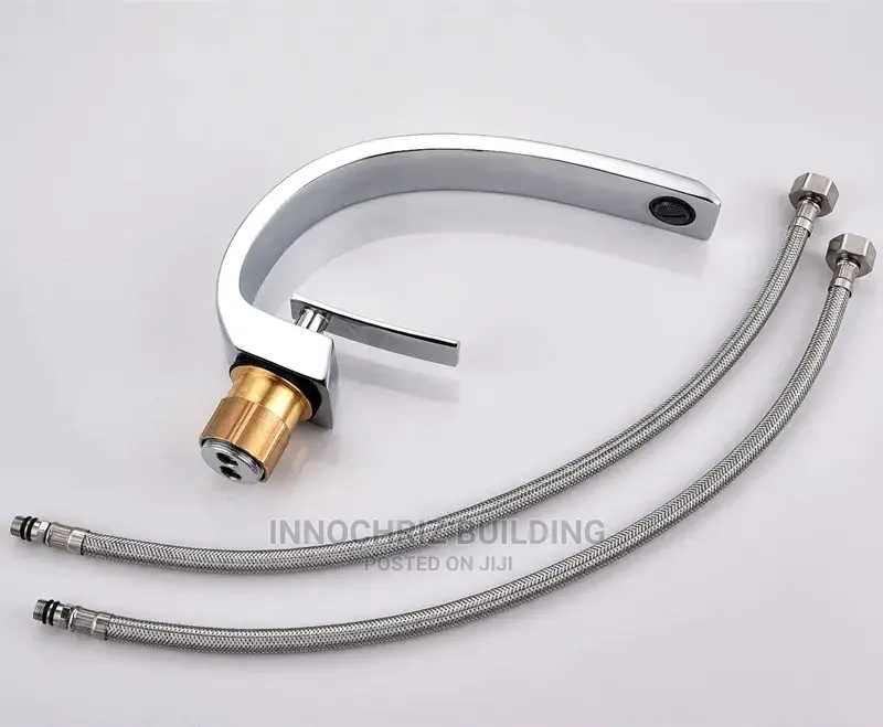 Stainless Chrome Curve Basin Mixer