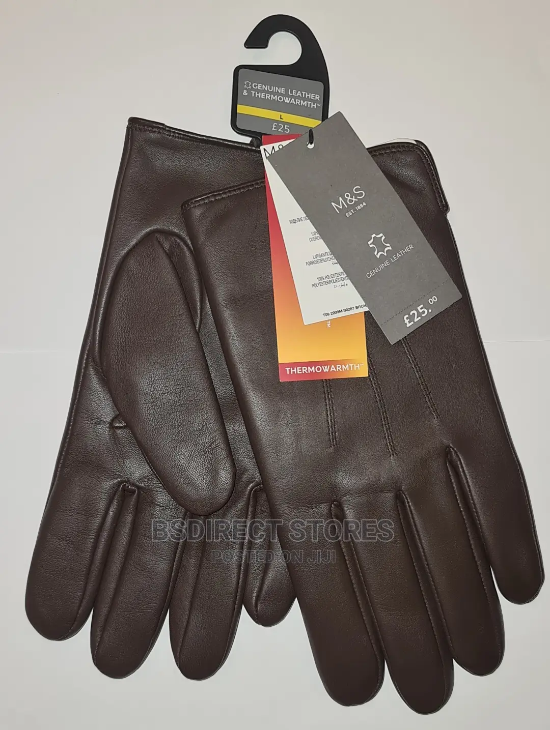 MARKS AND SPENCER Brown Luxury Leather Gloves. Thermowarmth