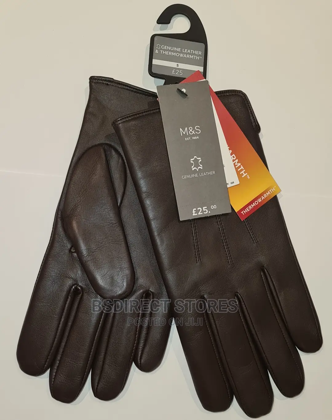 MARKS AND SPENCER Brown Luxury Leather Gloves. Thermowarmth