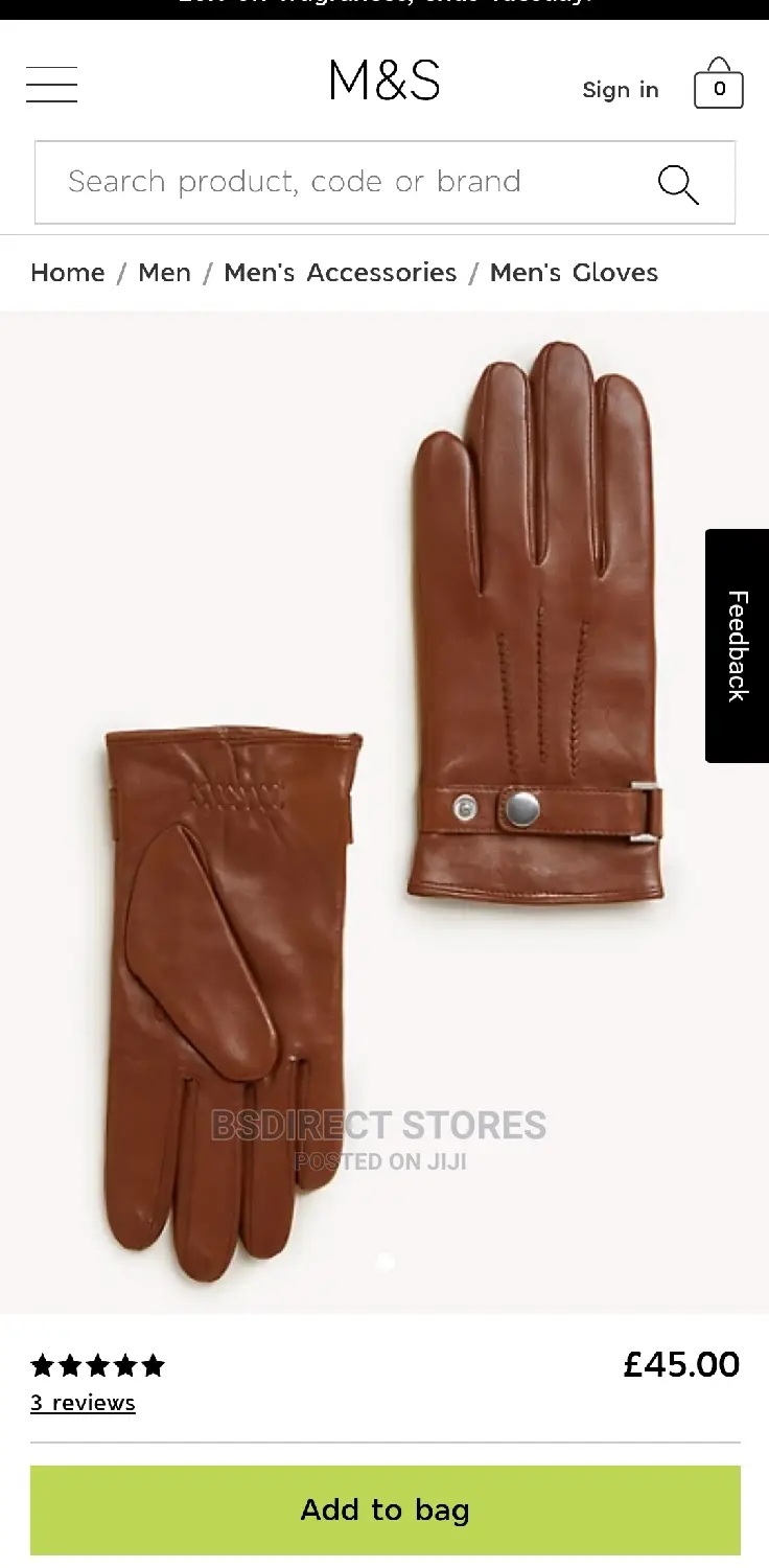 Marks and Spencer Italian Luxury Genuine Leather Gloves