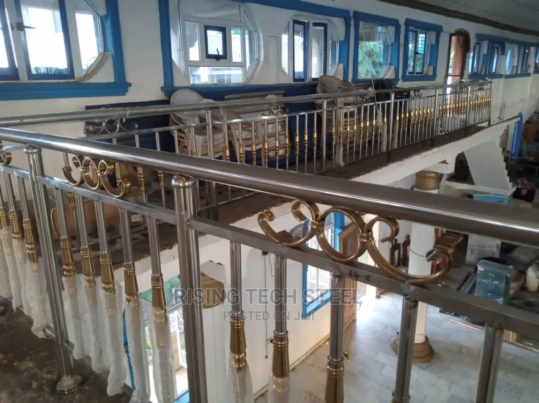 Stainless Handrail With Star Flowers Cumbi Design 304pipes