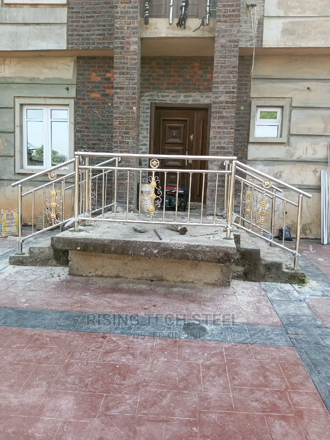 Stainless Handrail With Star Flowers Cumbi Design 304pipes