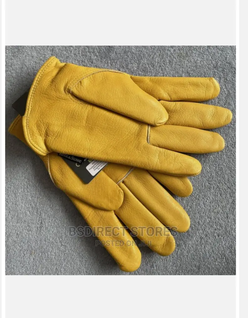 Kent And Stowe Men's Luxury Leather Gardening Gloves Yellow