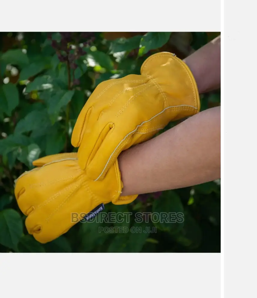 Kent And Stowe Men's Luxury Leather Gardening Gloves Yellow