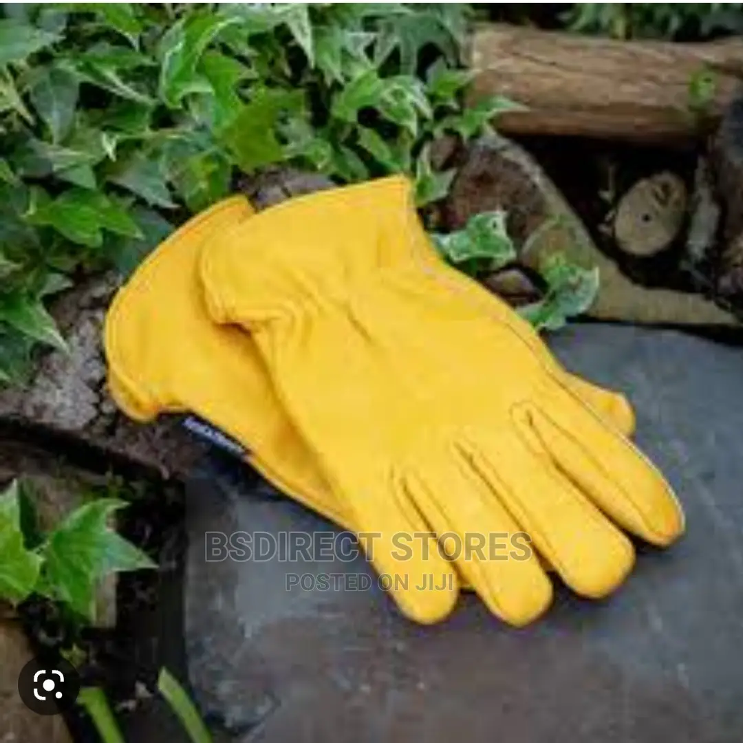Kent And Stowe Men's Luxury Leather Gardening Gloves Yellow