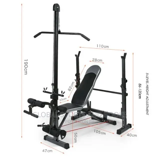 Multifunction Weight Bench With Latt Pole